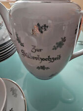 Kaffeeservice 30 Teile für 9 Personen Vintage Schriftzug "Silber Hochzeit"