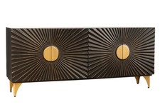 Sideboard Schwarz Gold 177 cm