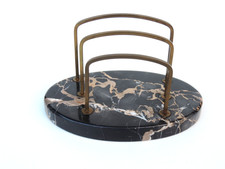 ART DECO SCHREIBTISCH BRIEFHALTER BRIEFSTÄNDER PORTOR MARMOR MESSING 30er- 40er