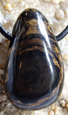 STROMATOLITH FOSSILIEN Anhänger gebohrt mit Lederband  Halskette EDLE FÄRBUNG !