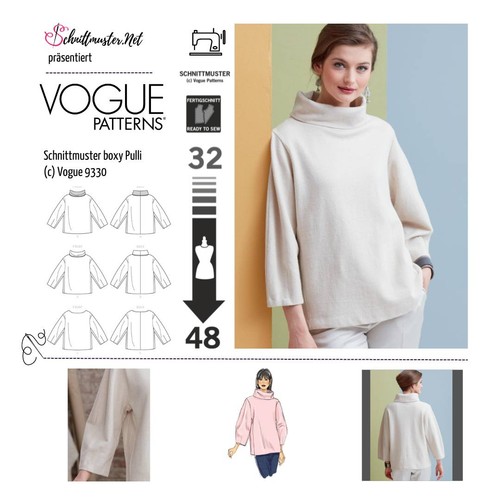Schnittmuster boxy pullover - schnittmuster,