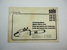 Solo 620 650 655 660 VA Motorsäge Ersatzteilliste Spare Parts List 1975