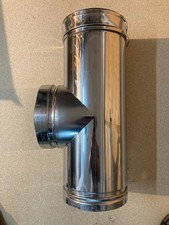 Bertrams Schornsteinanschlussstück DW (Doppelwandig), 90 °, 130 mm, Edelstahl