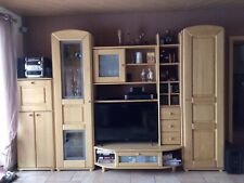 Wohnzimmerschrank, Wohnwand Birke massiv