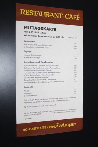 Speisekarte hog zwinger - speisekarte,
