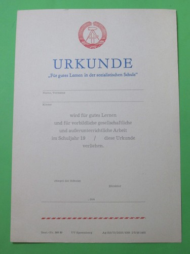 Ddr blanko urkunde für - ddr,