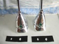 2 neuw. Talbot Spiegel 333 eckig Alu poliert grüner 70er Jahre Prägest. Oldtimer