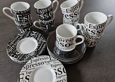 Espresso Tassen Set mit Untertasse - Könitz Porzellan - 9 Stück