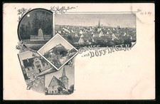 Döffingen, Ulrich-Stein bei Mondschein, Rathaus, Pfarrhaus, Ansichtskarte 