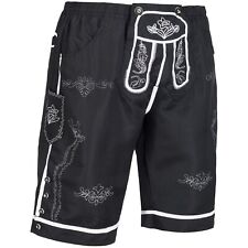 PAULGOS Herren Badehose Badeshorts Optik Trachten Lederhose in 4 Farben Gr. S-5X