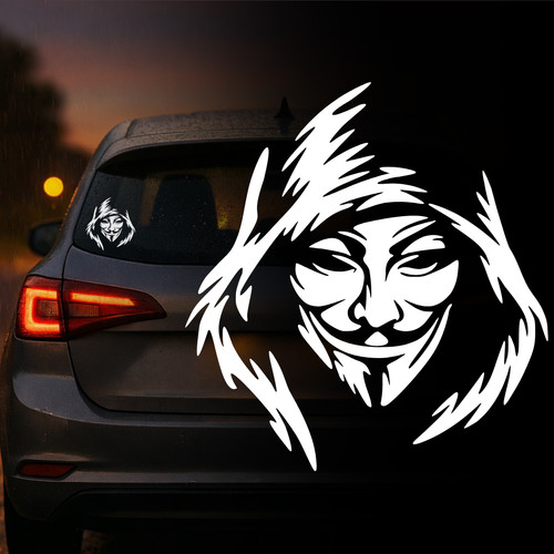 Auto aufkleber anonymous - aufkleber, |