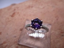 Edler Damen Ring 925 Sterlingsilber echter Amethyst lila rund Schliff Rg 57/17