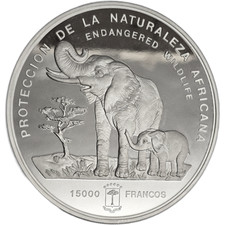 1000 Gramm Silber 1992 Elefant