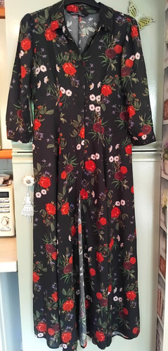 Zara blumen maxi shirt kleid - blumen,