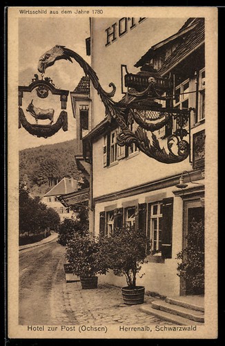 Herrenalb hotel zur - ak, post