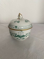 Meissen exklusive Zucker Dose Indisch grün mit Goldpunkten & Goldrand .....TOP !