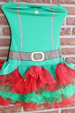 Damen Tutu Elf Fee Kleid Irland Galway  Grün Kostüm Glitzer Kleid Und Hut Gr. XS