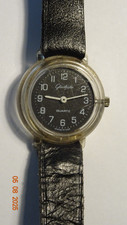 Glashütte Uhr selten mit transparenten Kunststoffgehäuse Quarz K3