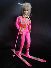 Ski Fun Barbie Mattel 1991 + Zubehör - Ski Barbie Skifahrerin 90er Jahre