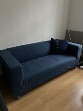 Sofa 2-Sitzer mit wechselbarem Bezug blau/weiß (IKEA Klippan) zur Abholung