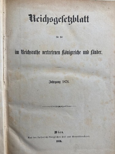 Reichsgesetzblatt 1876 für