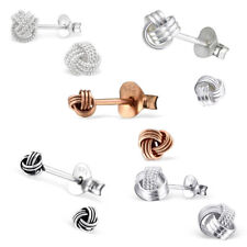 Edle Knoten Ohrstecker 925 Silber  Ohrringe Paar  anlaufgeschützt rund  Geschenk
