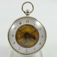 Breguet Taschenuhr in Silber von ca 1850 traumhaftes Ziffernblatt! Sehr selten !