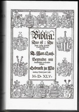 GERMANISCHE BIBEL 1545 - die Bibel in der deutschen Übersetzing Martin LUTHERS