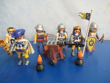 6 x blau gelbe Ritter Kanone Figuren zu 3268 3666   Ritterburg Playmobil 7761