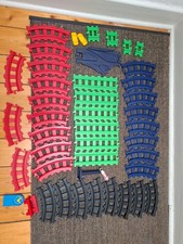 Playmobil geobra 1990 Zug Eisenbahn Schienen 45 Teile Gerade Kurven Weiche Retro