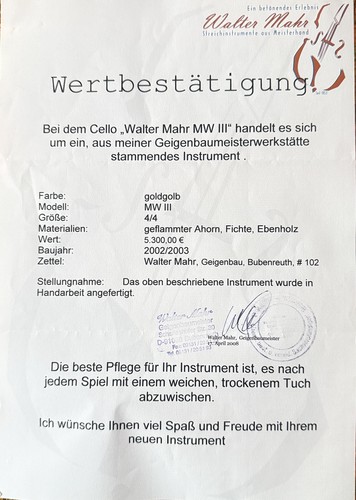 Cello mit bogen und - 4/4,