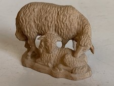 Schaf mit Lamm Krippenfigur geschnitzt Kuolt Krippe Holz Kevelaer Holz ANRI