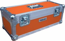 7" Single 300 Swan Flight Case Vinyl Schallplattenbox (orange Hart-PVC)