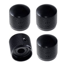 4X Gitarren Potiknöpfe Metall Knöpfe Dome Knobs für E-Gitarren Bass 6mm Schwarz