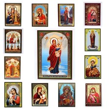 Ikone Gottesmutter geweiht икона Богородица освящена ламинирована 8x6 cm (B, V)