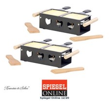 2er-Set Teelicht-Raclette für 2 Personen, mit Schabern und Teelichtern