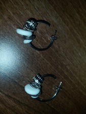 Fossil Creolen silber weiß