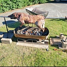 Spanferkelgrill BBQ Grill mit Drehspieß Elektrogrill Grill Lammgrill Rotisserie 