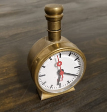 Tischuhr Messing DB Sammlerstück Unikat Junghans-Quarzwerk "Mondaine-Art"