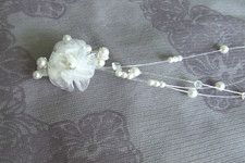 Kopfschmuck Brautmädchen Kommunion Blüte Perlen weiß Haarschmuck Kommunionkleid