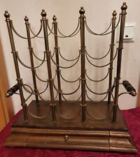Tisch-Weinregal Messing Antik für 12 Flaschen mit Schublade H 48, B 48 und T 29