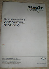Gebrauchsanweisung Miele NOVOTRONIC Waschautomat NOVODUO