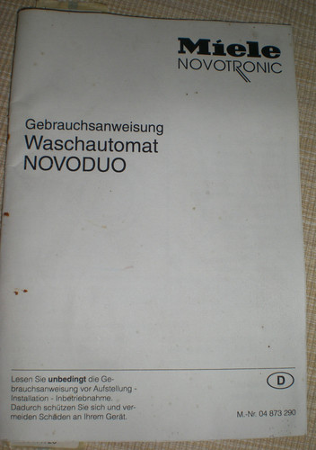Gebrauchsanweisung miele - gebrauchsanweisung,