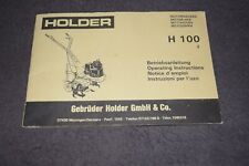 Betriebsanleitung Bedienungsanleitung Handbuch HOLDER Motorhacke H 100