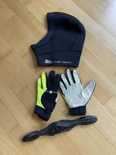 Set Taucher Zubehör Neopren 1 Kopfhaube M Handschuhe Finger S/M  Füssling Bügel