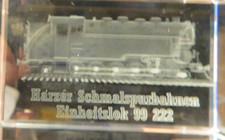 HSB Harzer Schmalspurbahnen 3 D Glaswürfel Einheitslok 99 222 in Geschenkbox