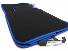 NEU Fußmatten BMW 1er E87 M1 Automatten Tuning Zubehör 4x Nubuk Schwarz Blau