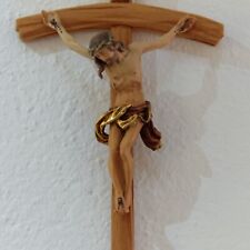 Kleines Kruzifix Jesus Holzkreuz bemalt Christus geschnitzt 23cm x 12cm Südtirol