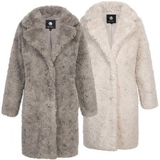 New View Damen Kunstfellmantel