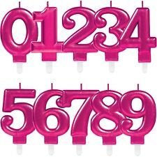 KUCHEN KERZEN PINK - Zahlen Kerze Deko Geburtstag Jubiläum Kinder Party Steckfuß